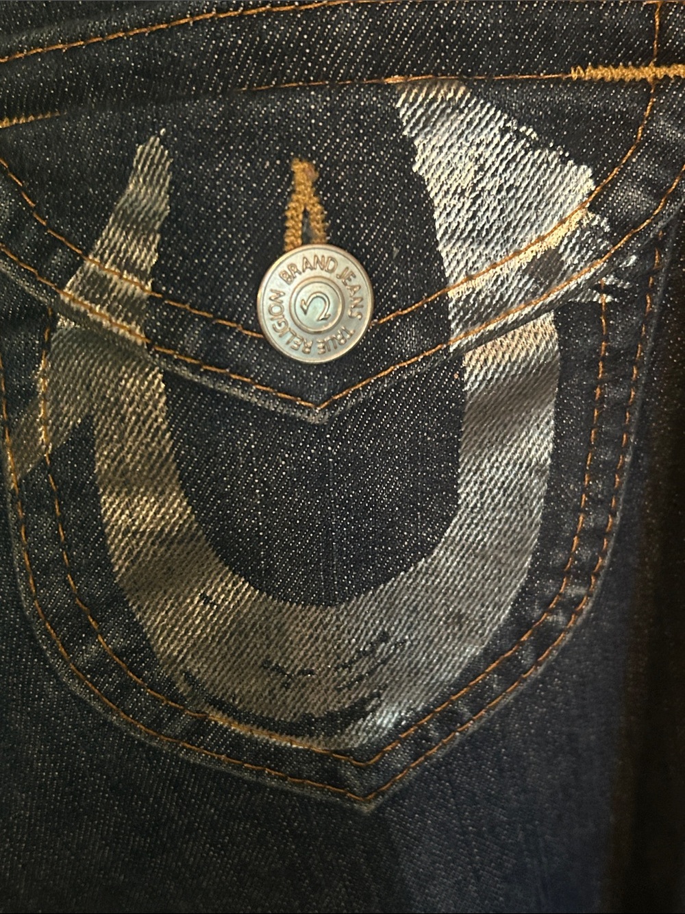True Religion Dark Indigo Flare Jeans - Picture 6 of 14